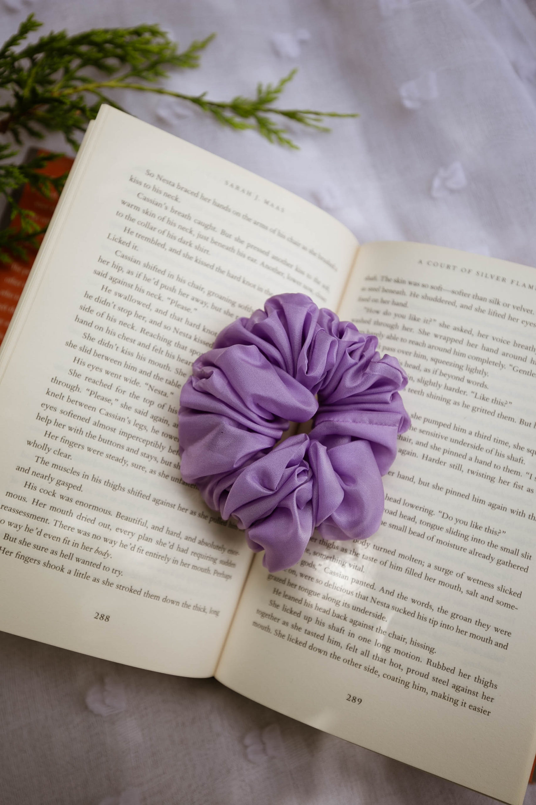Elain Scrunchie | Lilac Chiffon Hair Scrunchie - Image 4