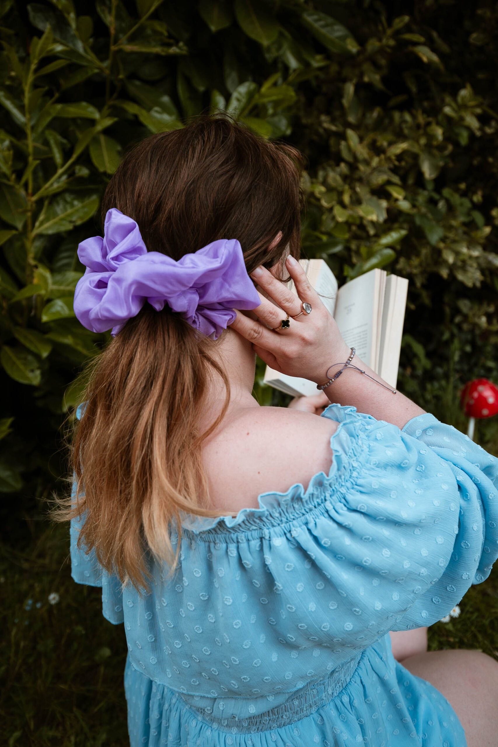 Elain Scrunchie | Lilac Chiffon Hair Scrunchie - Image 8