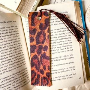 Leopard Bookmark  ver 2 | Faux Leather Bookmark with Heart Tassel Loop