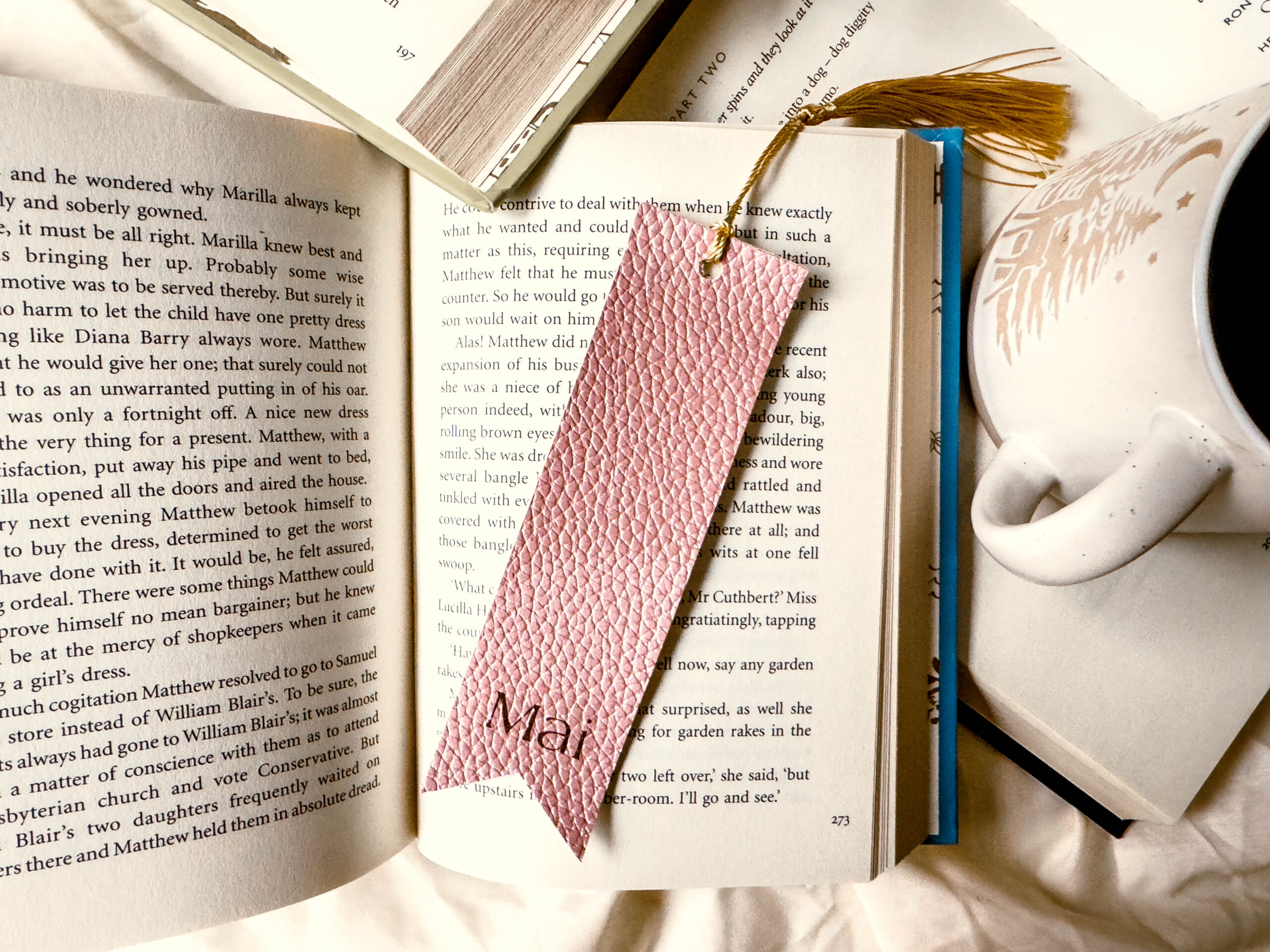 Dragontide Blush Bookmark | Textured Faux Leather Bookmark - Image 2