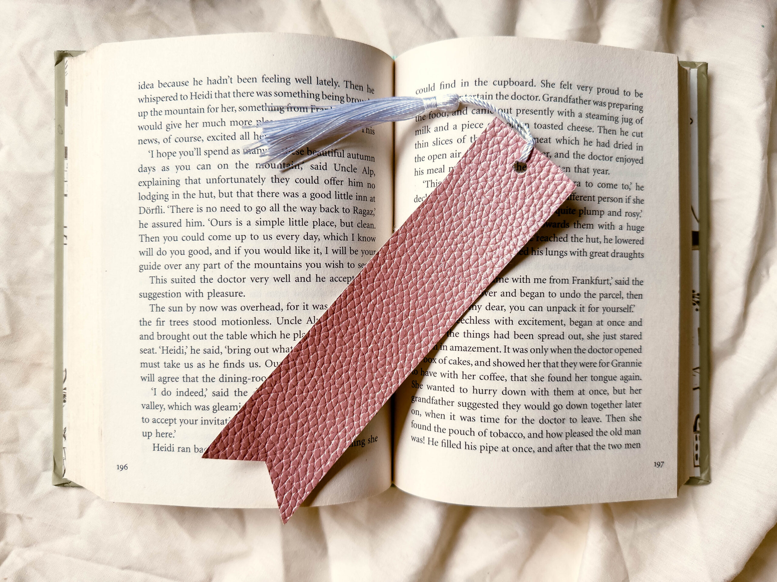Dragontide Blush Bookmark | Textured Faux Leather Bookmark - Image 3