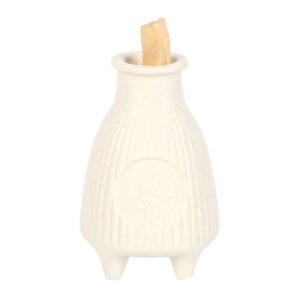 Cream Ribbed Palo Santo Burner