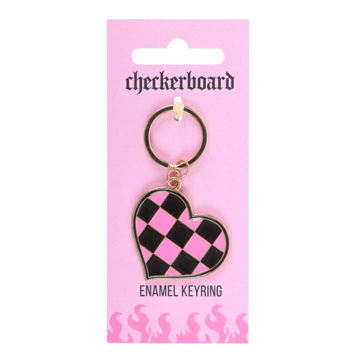 Checkerboard Heart Keyring - Image 2